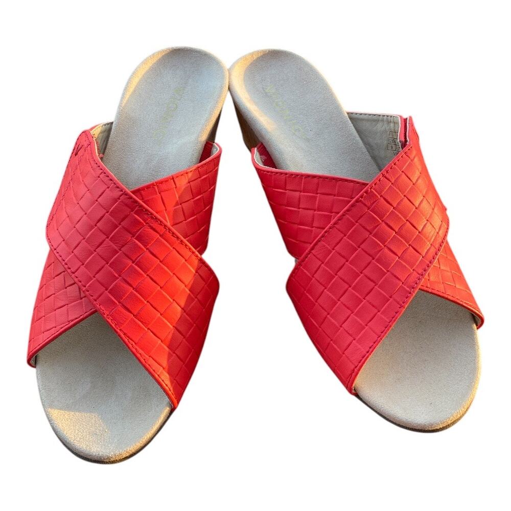 Vionic Red Crisscross Slide Sandals